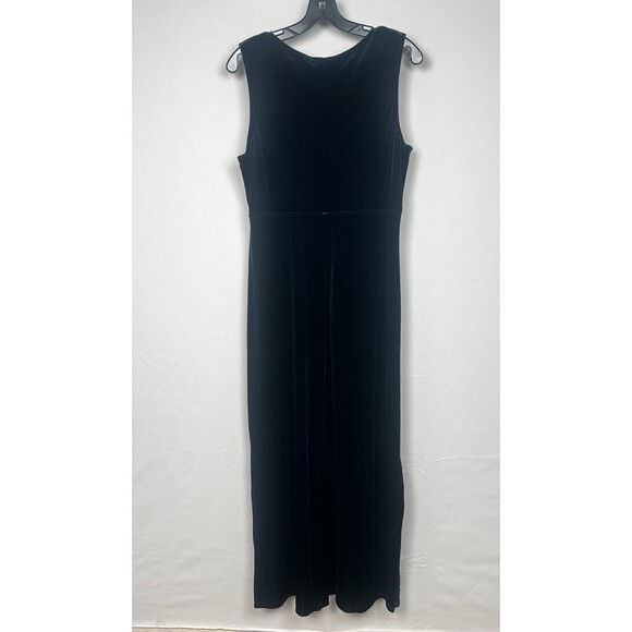 Vintage Forest Green Velvet Maxi Dress & Jacket Beaded Y2K Shoulder Pads USA 12 - Picture 4 of 16